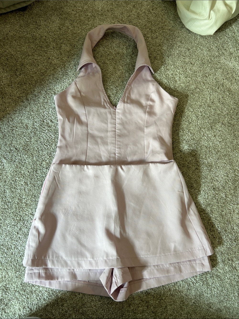 Two piece pink set with a skort bottom